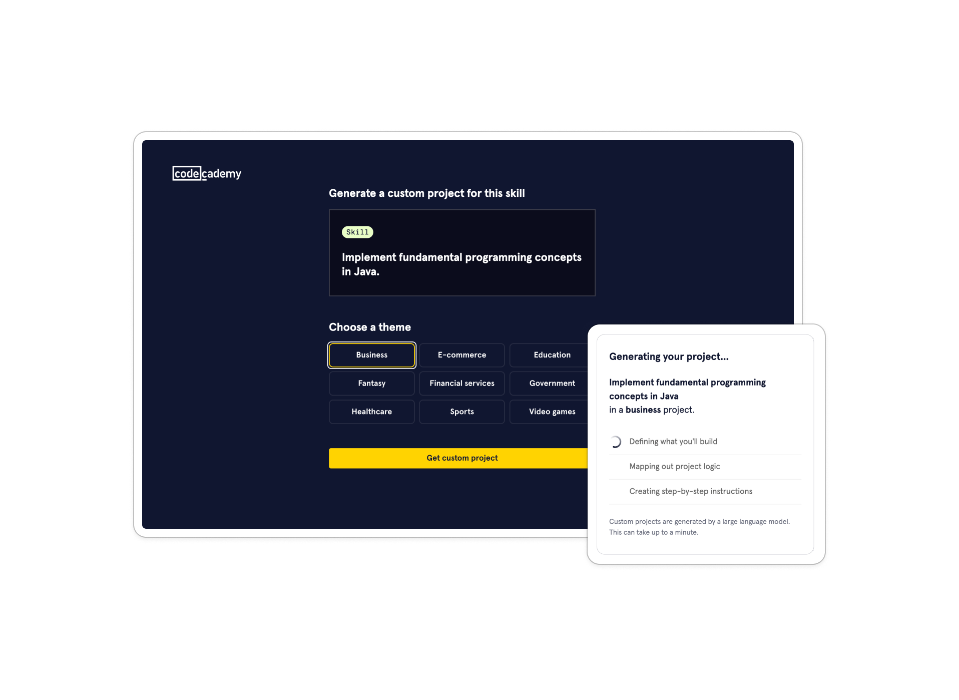 Codecademy AI custom project